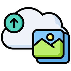 Upload lineal color icon. Simple vector icon design in lineal color style. Editable vector format