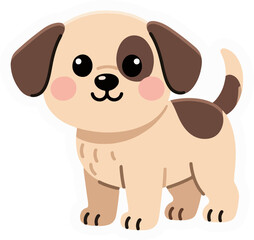 Playful Puppy Sticker in Vector Style