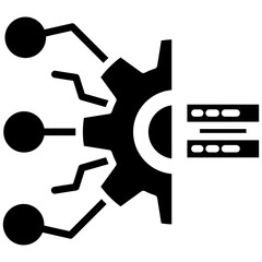 Fototapeta premium Digital asset management gylph icon. Simple vector icon design in gylph style. Editable vector format