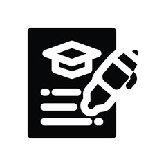 curriculum glyph icon. Strong and solid vector icon for websites, mobile interfaces, presentations, and visual branding. High quality and easy to edit.