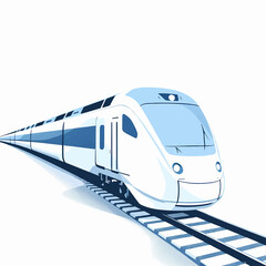 Fototapeta premium Illustration of a modern high speed train on a railway track design