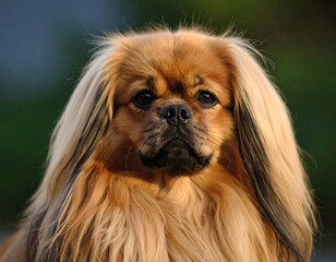 Portrait of a dog with long fur