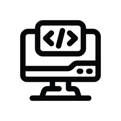 coding line icon. Clean and minimalist vector icon for websites, mobile apps, presentations, and logos. Fully scalable and customizable for any project.