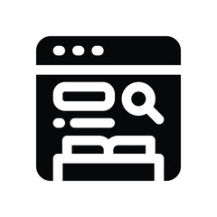 Obraz premium search glyph icon. Strong and solid vector icon for websites, mobile interfaces, presentations, and visual branding. High quality and easy to edit.