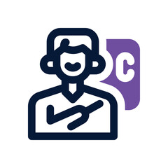 Obraz premium instructor duotone icon. Sleek and modern vector icon for websites, mobile apps, marketing materials, and corporate design. Fully scalable and ready to use.