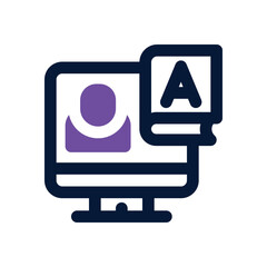 online education duotone icon. Sleek and modern vector icon for websites, mobile apps, marketing materials, and corporate design. Fully scalable and ready to use.