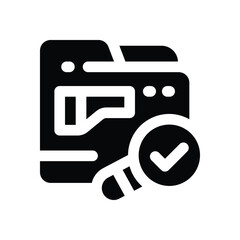 folder glyph icon. Strong and solid vector icon for websites, mobile interfaces, presentations, and visual branding. High quality and easy to edit.