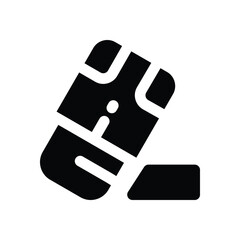 eraser glyph icon. Strong and solid vector icon for websites, mobile interfaces, presentations, and visual branding. High quality and easy to edit.