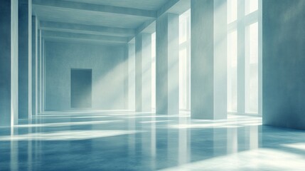 Sunlit Modern Architecture: A Serene Hallway