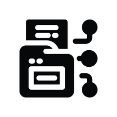 Fototapeta premium portfolio analysis glyph icon. Strong and solid vector icon for websites, mobile interfaces, presentations, and visual branding. High quality and easy to edit.