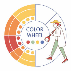 Color wheel illustration graphic design element warm colors palette