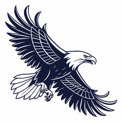 Majestic bald eagle in flight powerful wings soaring high freedom bird of prey