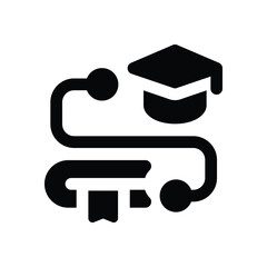 study tracking glyph icon. Strong and solid vector icon for websites, mobile interfaces, presentations, and visual branding. High quality and easy to edit.