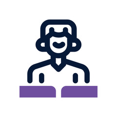 study duotone icon. Sleek and modern vector icon for websites, mobile apps, marketing materials, and corporate design. Fully scalable and ready to use.