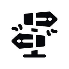 direction glyph icon. Strong and solid vector icon for websites, mobile interfaces, presentations, and visual branding. High quality and easy to edit.
