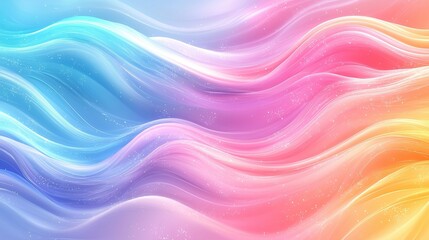 Abstract horizontal background with colorful waves. Trendy vector illustration in style retro 60s, 70s. Pastel colors