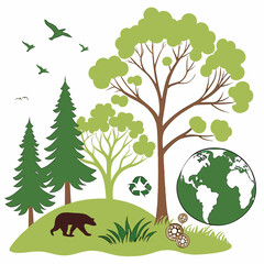 Green planet earth day nature conservation wildlife