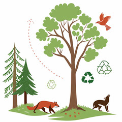 Wildlife conservation recycle nature eco friendly environment green trees animals