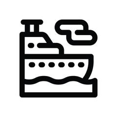 ship line icon. Clean and minimalist vector icon for websites, mobile apps, presentations, and logos. Fully scalable and customizable for any project.