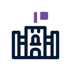 Obraz premium castle duotone icon. Sleek and modern vector icon for websites, mobile apps, marketing materials, and corporate design. Fully scalable and ready to use.