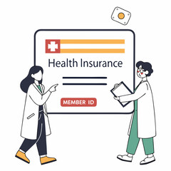 Doctors reviewing health insurance member id online