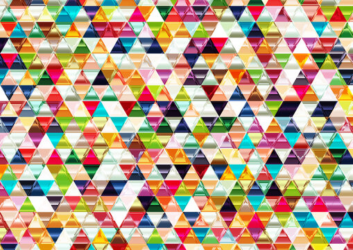 Beautiful Shiny Mosaic Triangular Background