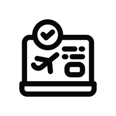 online booking line icon. Clean and minimalist vector icon for websites, mobile apps, presentations, and logos. Fully scalable and customizable for any project.