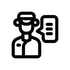 officer line icon. Clean and minimalist vector icon for websites, mobile apps, presentations, and logos. Fully scalable and customizable for any project.