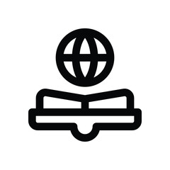 guidebook glyph icon. Strong and solid vector icon for websites, mobile interfaces, presentations, and visual branding. High quality and easy to edit.