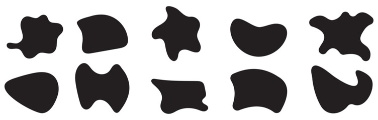 Solid Black Abstract Blob Shape Vector Collection