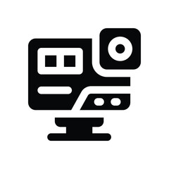 Fototapeta premium camera glyph icon. Strong and solid vector icon for websites, mobile interfaces, presentations, and visual branding. High quality and easy to edit.