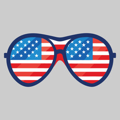 american flag and sunglasses