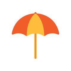 A graphic  an umbrella with alternating orange and yellow panels