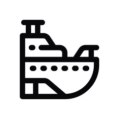ship line icon. Clean and minimalist vector icon for websites, mobile apps, presentations, and logos. Fully scalable and customizable for any project.