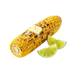Grilled corn on the cob with butter and lime wedges delicious summer barbecue treat food