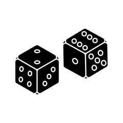 Dice icon white on background
