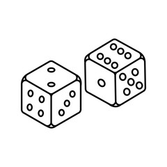Dice icon white on background