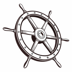 Vintage ship wheel nautical maritime ocean sailing vessel steering