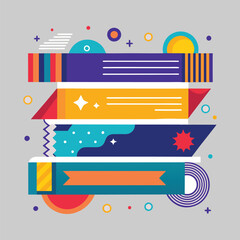 Obraz premium Abstract colorful geometric banners design elements