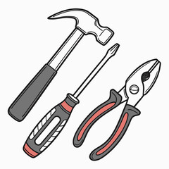 Handyman tools hammer screwdriver pliers repair home improvement diy