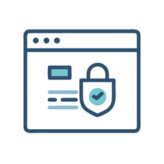Secure website icon design element transparent background