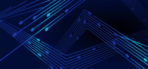Abstract blue tech design, connected lines & dots