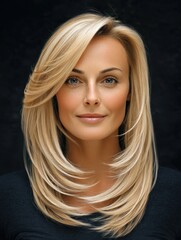 Naklejka premium Woman with long blonde hair