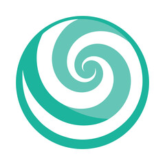 Naklejka premium Mint Swirl Candy with Clean Lines