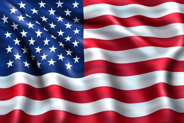 Naklejka premium Waving American flag with stars and stripes representing patriotism and national pride