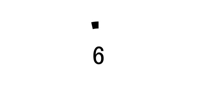 10秒カウントダウン(黒字)