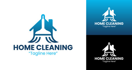 Minimalist Home Cleaning Service Logo Design for Professional Businesses
