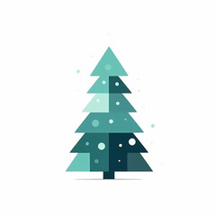 Elegant Christmas Tree Design for Holiday Celebrations in Minimalist Style, Capturing Joyful Spirit in Modern Illustration