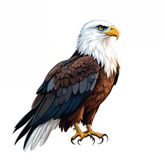 Obraz premium american bald eagle Cartoon Vector Illustration isolated