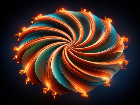Abstract swirling 3D shape